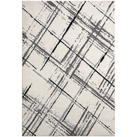 Abani Casa Collection Cream / Gray Contemporary Abstract Crosshatch Area Rug