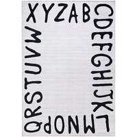 Abani Parker Collection 5' 3" x 7' 6" Cream / Black Contemporary Alphabet Area Rug