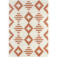 Abani Casa Collection Orange / Cream Southwestern Geometric Tribal Diamond Area Rug