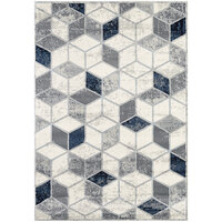 Abani Arto Collection 7' 9" x 10' 2" Neutral Gray Contemporary Geometric Cubes Area Rug