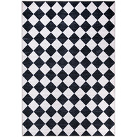 Abani Parker Collection 4' x 6' Cream / Black Modern Diamond Checkered Area Rug