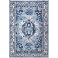 Abani Molana Collection 7' 9" x 10' 2" Beige / Blue Vintage Traditional Medallion Area Rug