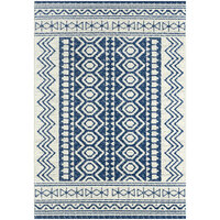 Abani Casa Collection 5' 3" x 7' 6" Navy / Cream Southwestern Geometric Tribal Area Rug