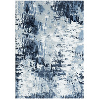 Abani Arto Collection 5' 3" x 7' 6" Blue / White Distressed Contemporary Area Rug