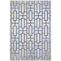 Abani Atlas Collection Blue / Gray Contemporary Seamless Rectangle Area Rug