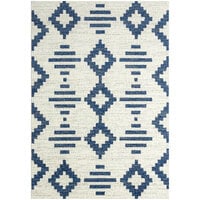 Abani Casa Collection 7' 9" x 10' 2" Navy / Cream Southwestern Geometric Tribal Diamond Area Rug