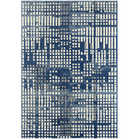 Abani Casa Collection Cream / Navy Contemporary Abstract Area Rug