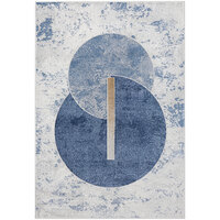 Abani Atlas Collection 5' 3" x 7' 6" Blue / Gray Contemporary Intertwined Circles Area Rug