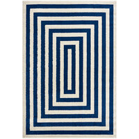 Abani Casa Collection 5' 3" x 7' 6" Navy / Cream Contemporary Rectangular Area Rug