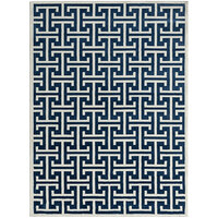 Abani Arto Collection Cream / Blue Contemporary Geometric Area Rug