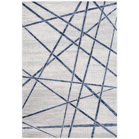 Abani Atlas Collection 6' x 9' Blue / Gray Contemporary Criss Cross Lines Area Rug