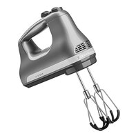 KitchenAid KHM6118CU Contour Silver 6-Speed Hand Mixer with Flex Edge Beaters - 120V