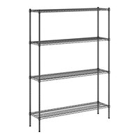 Regency 14" x 54" NSF Black Epoxy 4-Shelf Kit with 74" Posts