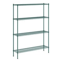 Regency 14" x 54" NSF Green Epoxy 4-Shelf Kit with 74" Posts