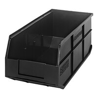 Quantum 18" x 8 1/4" x 7" Black Stackable Shelf Bin SSB463BK
