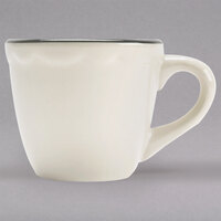 CAC 3.5 oz. Ivory Scalloped Edge China Cup with Black Band - 36/Case