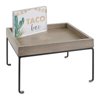 Cal-Mil Aspen 10" x 12" x 7 1/2" Gray-Washed Pine Wood Display Riser with Removable Metal Base 22431-7-110