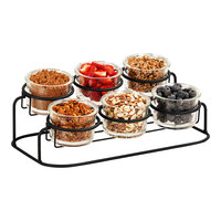 Cal-Mil Madison 16" x 9 1/4" x 6" Black 2-Tier Condiment Display with (6) 16 oz. Jars