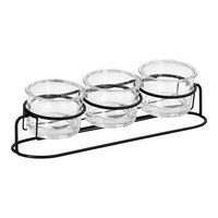 Cal-Mil Madison 19" x 5/12" x 5 1/4" Black Condiment Display with (3) 32 oz. Jars