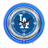 Holland Bar Stool 15" Los Angeles Dodgers Neon Clock