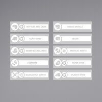 Lavex Waste Stream Label Kit with 10 1/2" x 2 13/16" Labels