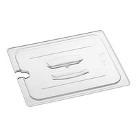 Choice 1/2 Size Clear Polycarbonate Food Pan Lid with Notch and Handle