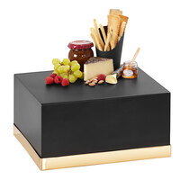 Cal-Mil Monaco 14" x 14" x 6" Square Black / Gold Metal Display Riser