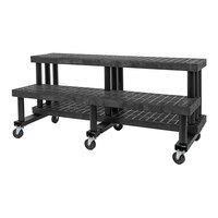 SPC Retail SC662402W Benchmaster 66" x 28" x 30" Black Heavy-Duty Plastic Two Step Display with Casters