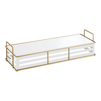 Cal-Mil Empire 20 1/2" x 7" x 5 1/4" Rectangle White / Gold Metal Display Riser