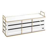 Cal-Mil Empire 20 1/2" x 7" x 9" Rectangle White / Gold Metal Display Riser