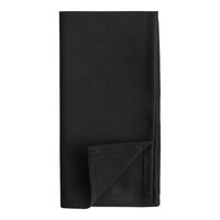 Choice 18" x 18" Black 100% Spun Polyester Hemmed Cloth Napkins - 300/Case