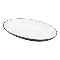 American Metalcraft Dual-Tone 21 1/2" x 14 3/8" Black / White Melamine Platter