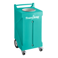 PourAway Cadet 456808 30 Gallon Turquoise HDPE Rectangular Liquids Disposal Receptacle