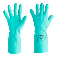 Ansell AlphaTec® Solvex 37-155 13" Green 15 Mil Unsupported Sandpatch Nitrile Gloves - Pair - 12/Pack