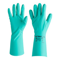 Ansell AlphaTec® Solvex 37-145 13" Green 11 Mil Unsupported Sandpatch Nitrile Gloves - Small - Pair - 12/Pack