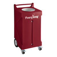 PourAway Cadet 456802 30 Gallon Burgundy HDPE Rectangular Liquids Disposal Receptacle