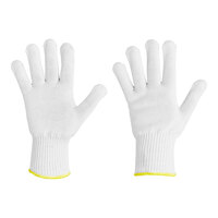 Ansell Hyflex® 74-048 White Medium-Duty A6 Level Cut-Resistant Uncoated Knitted Gloves with Dyneema Liner