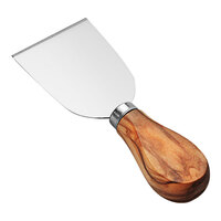 American Metalcraft 5" Stainless Steel Wide Hard Cheese Knife with Olive Wood Handle CKOW1