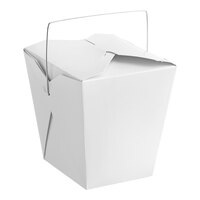 Emperor's Select 26 oz. White Paper Take-Out Container with Wire Handle - 500/Case