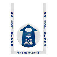 Superior Mark 24" x 36" Blue / White Rubber "Do Not Block Eye Wash" Safety Floor Sign Kit