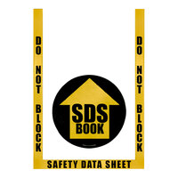 Superior Mark 24" x 36" Yellow / Black Vinyl "Do Not Block SDS Book" Safety Floor Sign Kit