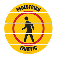 Superior Mark 17 1/2" Yellow / Black "Pedestrian Traffic" Safety Floor Sign