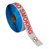 Superior Mark 2" x 100' White / Red "No Smoking" Safety Floor Tape