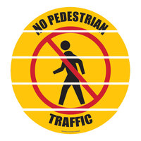 Superior Mark 17 1/2" Yellow / Red "No Pedestrian Traffic" Safety Floor Sign