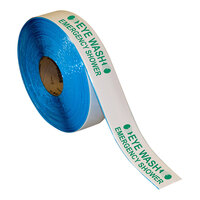 Superior Mark 2" x 100' White / Green "Eye Wash Emergency Shower" Safety Floor Tape