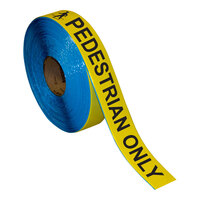 Superior Mark 2" x 100' Yellow / Black "Pedestrian Only" Safety Floor Tape