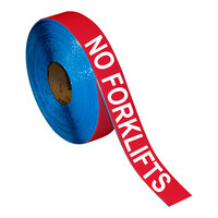 Superior Mark 2" x 100' Red / White "No Forklifts" Safety Floor Tape