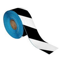 Superior Mark 4" x 100' Black / White Striped Safety Floor Tape