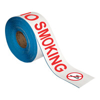 Superior Mark 4" x 100' White / Red "No Smoking" Safety Floor Tape