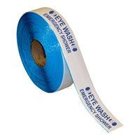 Superior Mark 2" x 100' White / Blue "Eye Wash Emergency Shower" Safety Floor Tape